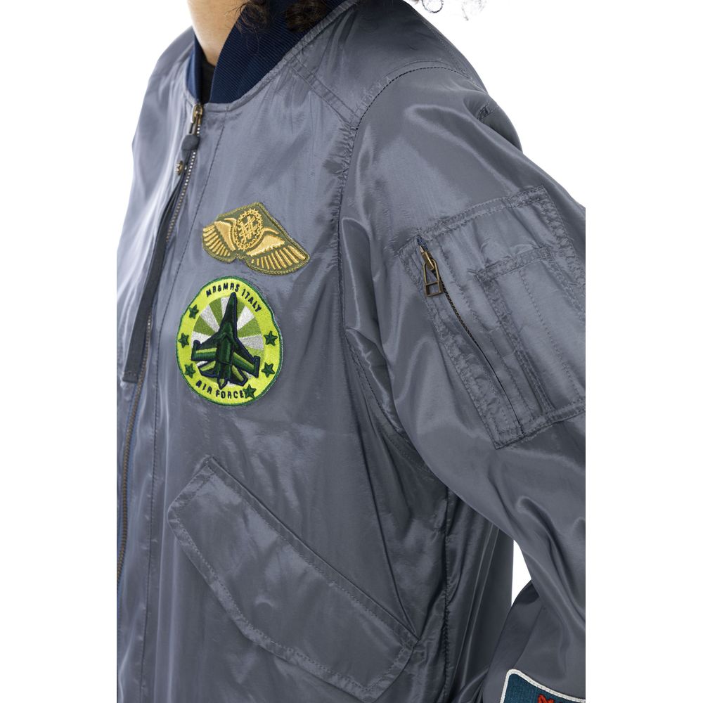 Mr&Mrs Italy Hellblaue Polyamid Damen Bomberjacke